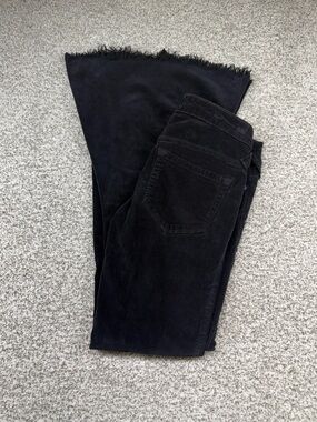 Women's Free People We The Free Pull-On Flare Black Corduroy Pants Size 25x30